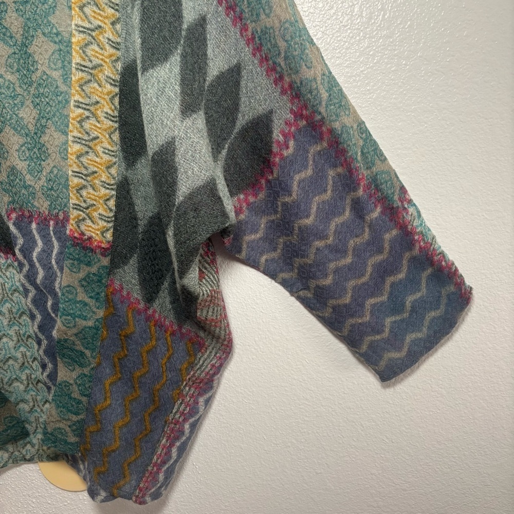 Soft Surroundings Wool Patchwork Boho Kimono Card… - image 4